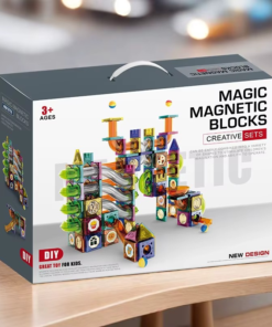 MAGNETIC MAGIC BLOCKS – Магнитен конструктор 94 части + Писта за топчета